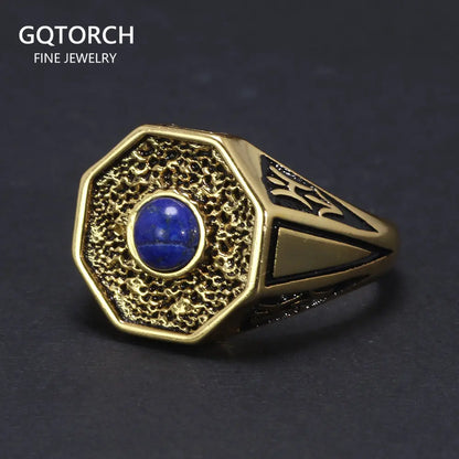 Lapis Lazuli Platinum Plated Vampire Ring