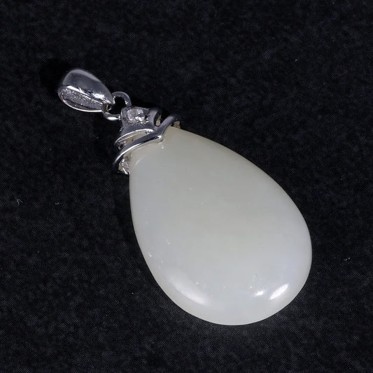 Natural Jade Gemstone - Cross Shaped Pendant (Style D)