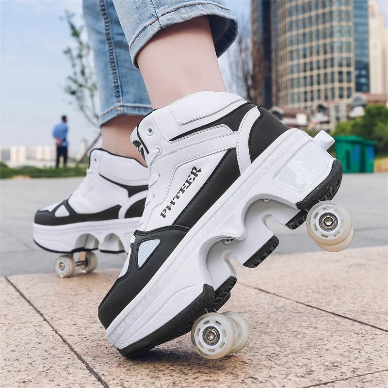 Classic Four Wheel Retractable Roller Skate Sneakers