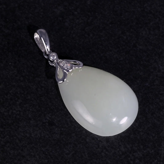 Natural Jade Gemstone - Heart Shaped Pendant (Style B)