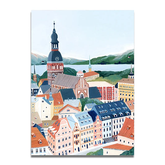 Old town - Travel Art Print Poster