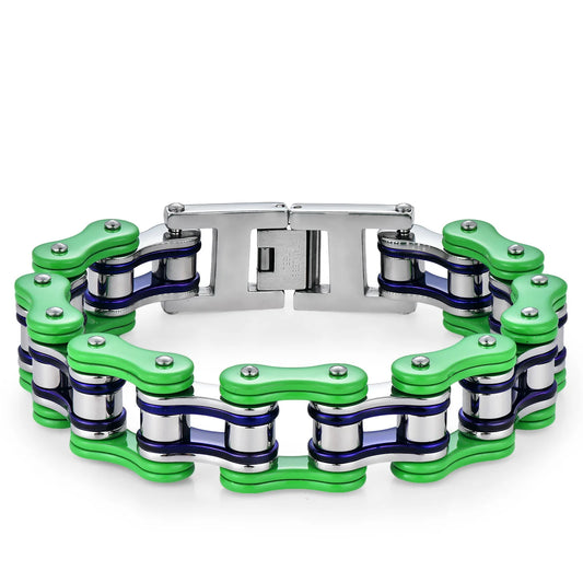 Steel Green Stainless Steel Bicycle Chain Bracelets