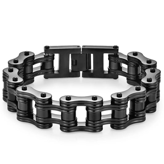 Black Stainless Steel Bicycle Chain Bracelet