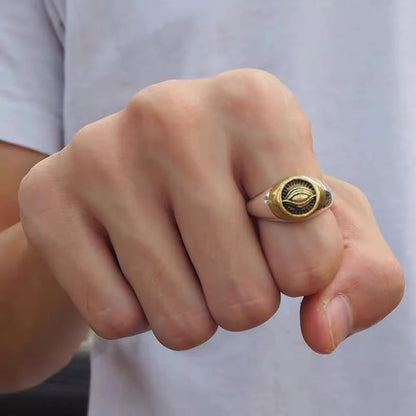 Gold Plated 925 Eye Resizable Ring