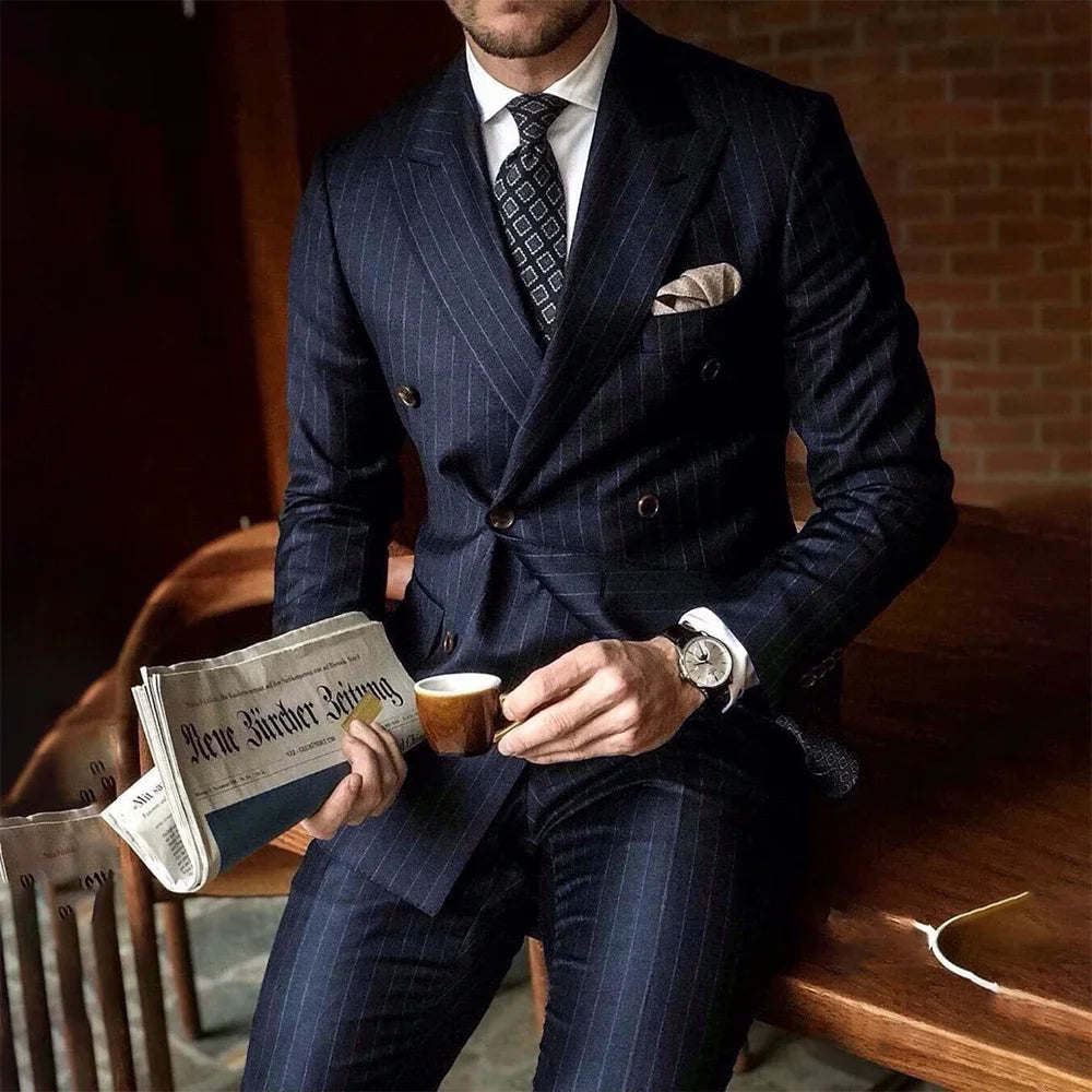 Gentleman's 1920s Pinstripe Navy Suit