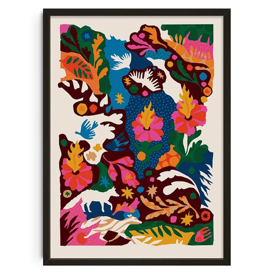 Flowers - Vintage Retro Abstract Print Poster