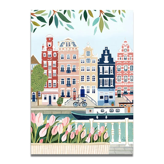 River in the city - Travel Art Print Poster