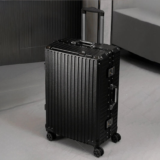 Black Aluminium Travel Combination Suitcase
