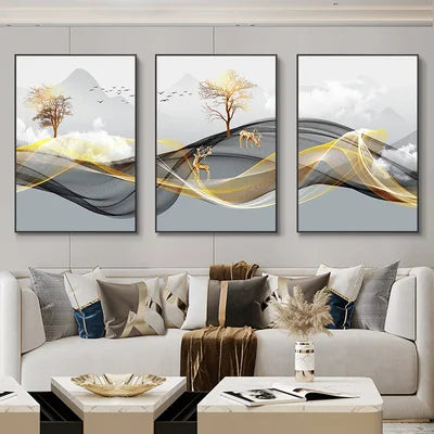 3 Piece Abstract Landscape Wall Art