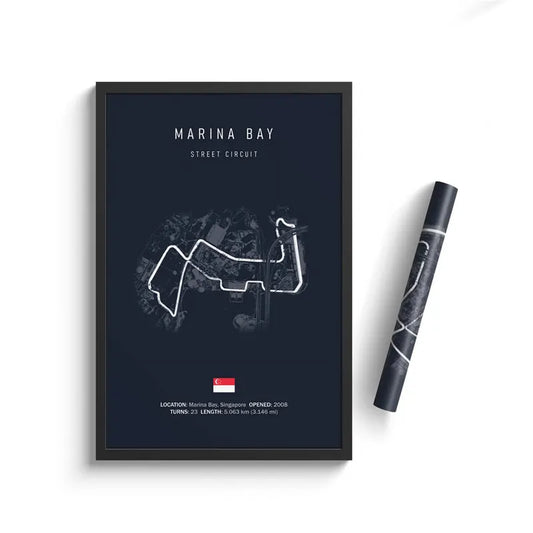 Marina Bay Street Circuit - F1 Race Track Print