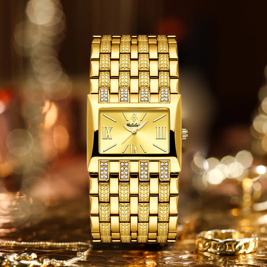 Yalalusi Quartz Crystal Band Watch - Gold