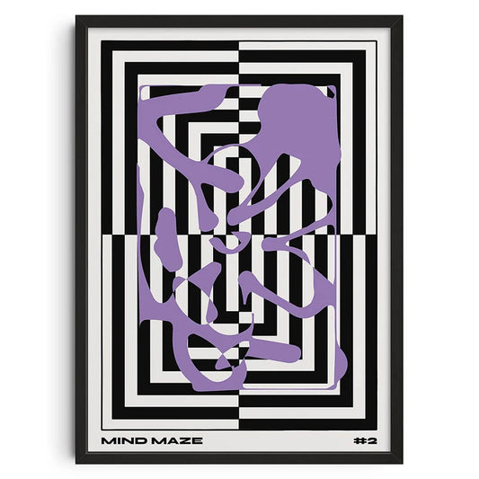 Mind maze - Vintage Retro Abstract Print Poster