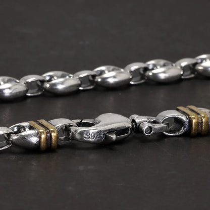 XL - 19cm - Sterling Silver Coffee Bean Bracelet