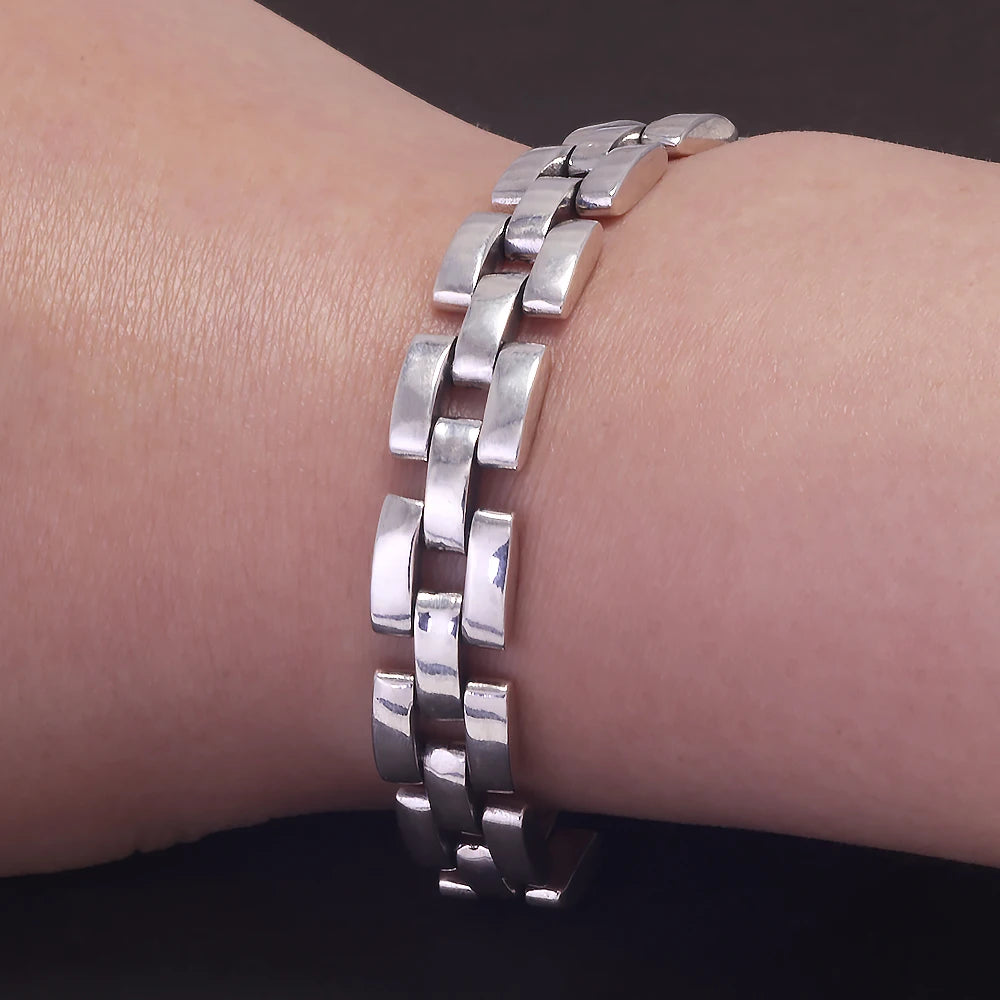 18cm 925 Sterling Silver Separated Oyster Bracelet