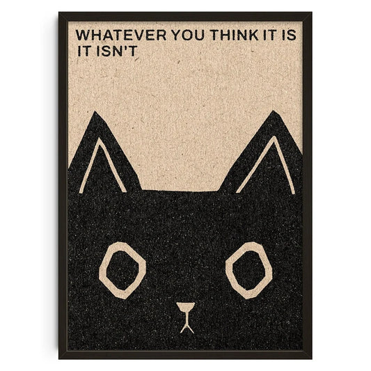 Cat wisdom - Vintage Retro Abstract Print Poster