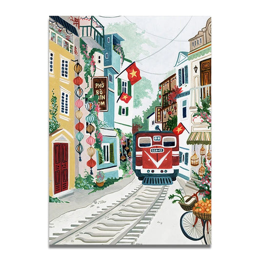 Train tracks - Travel Art Print Poster