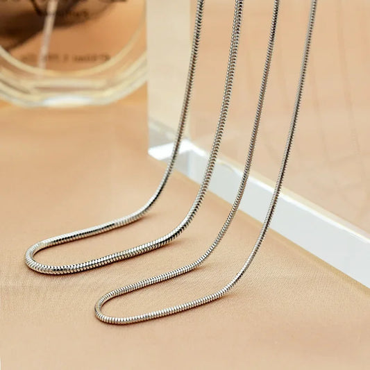 Sterling Silver Round & Square Snake Chain
