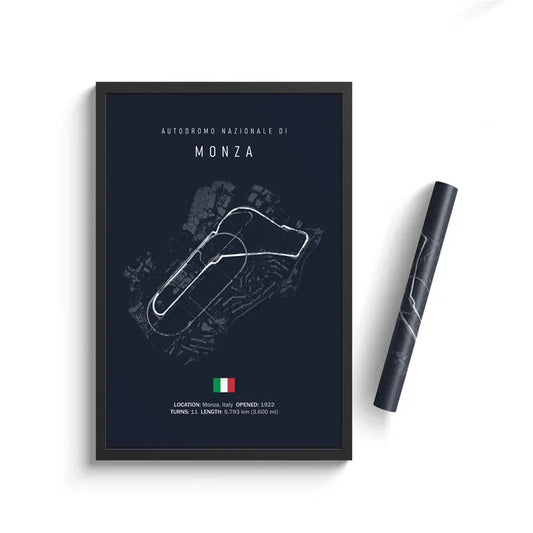 Monza Circuit A.K.A Autodromo Nazionale Monza - F1 Race Track Print