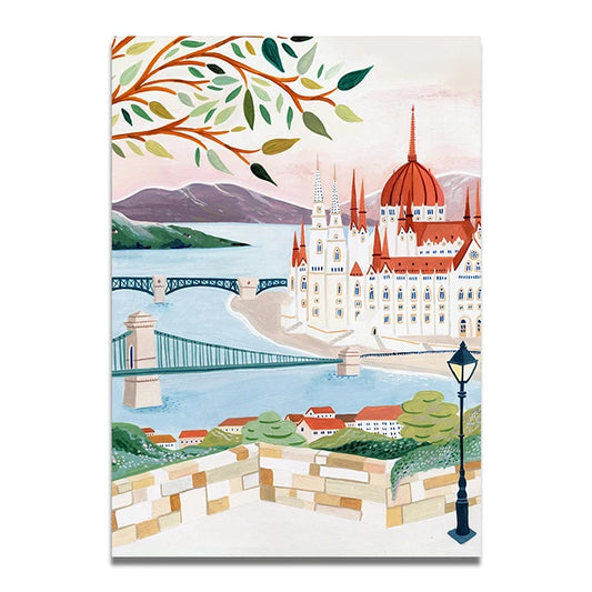 Dusk City - Travel Art Print Poster