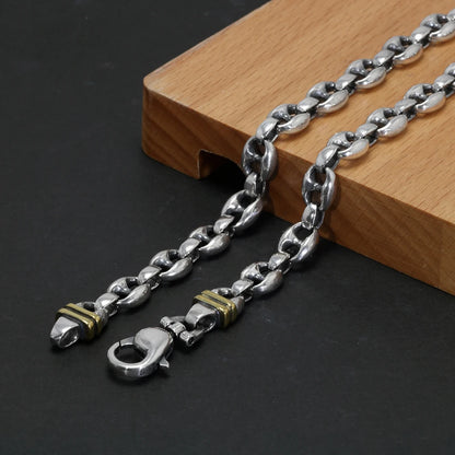 2XL - 55cm - Sterling Silver Coffee Bean Necklace