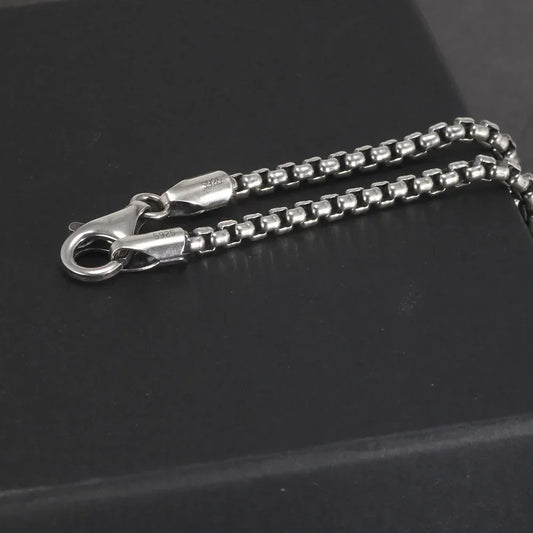 20inch Sterling Silver Thickened Round Box Chain