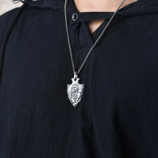 Indian Chief Eagle Shield Pendant
