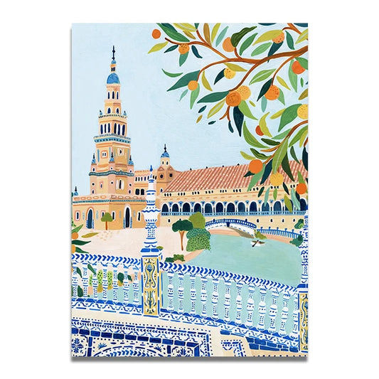 Mosaic bridge - Travel Art Print Poster