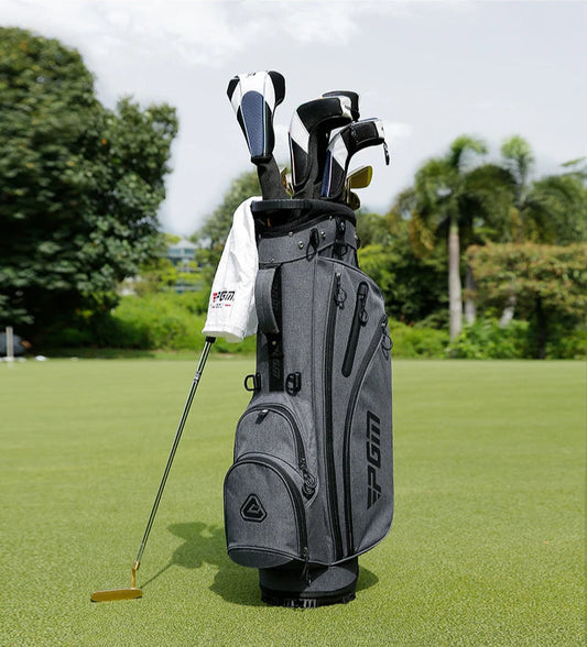 grey pgm golf bag n a golf course