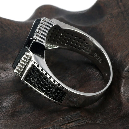 Square Natural Onyx Vintage Ring
