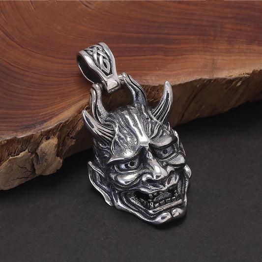 925 Sterling Silver Hannya Pendant