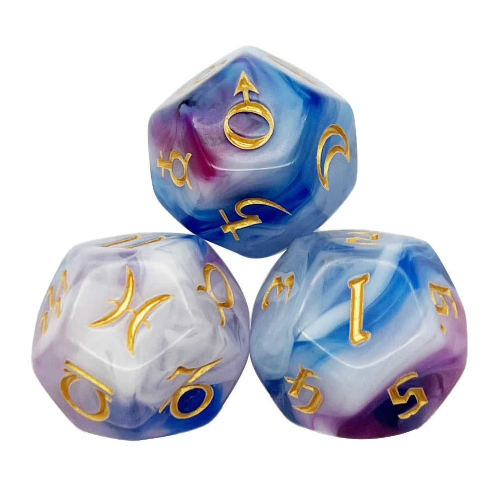 3Pcs Astrology Dice | D8 + D12