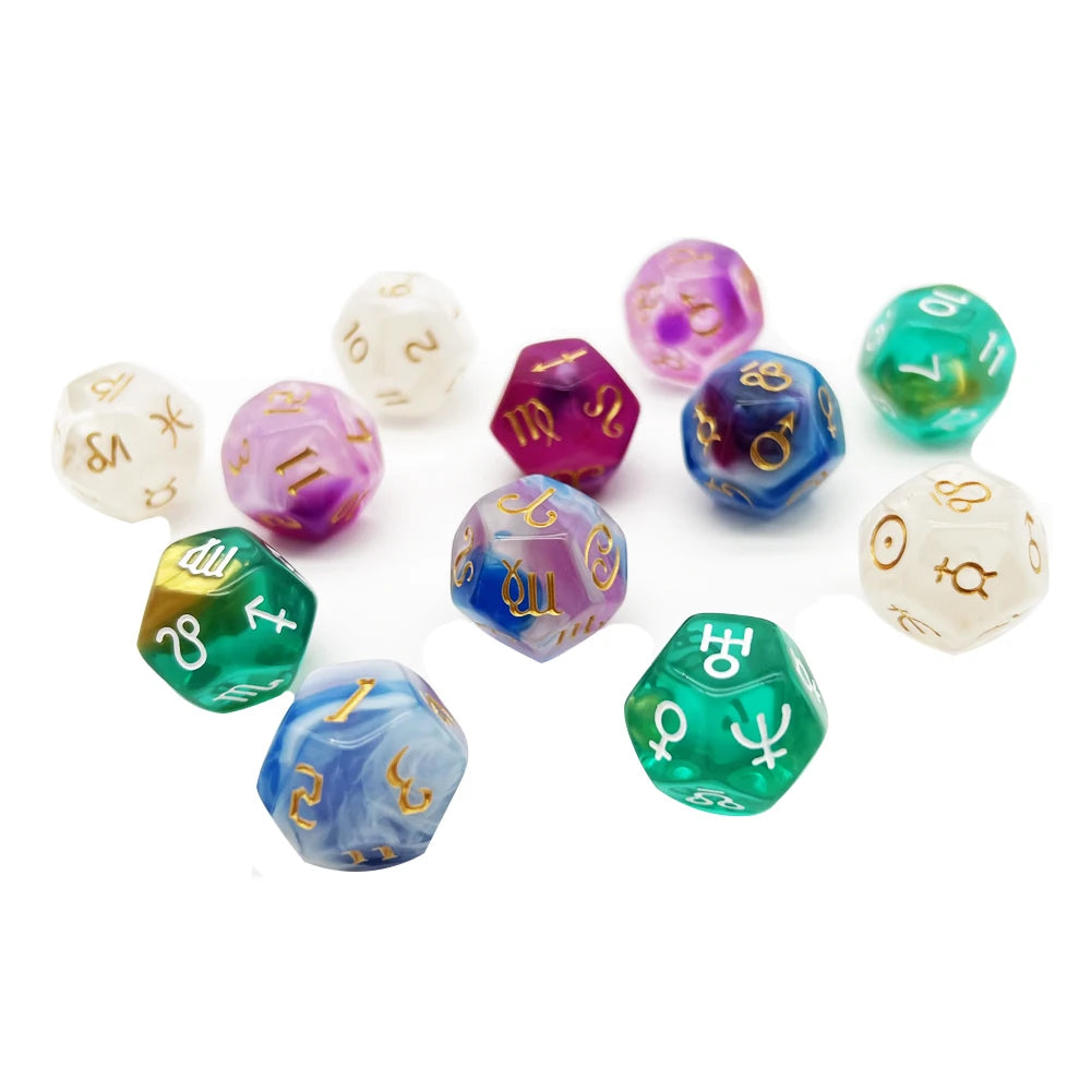 3Pcs Astrology Dice | D8 + D12