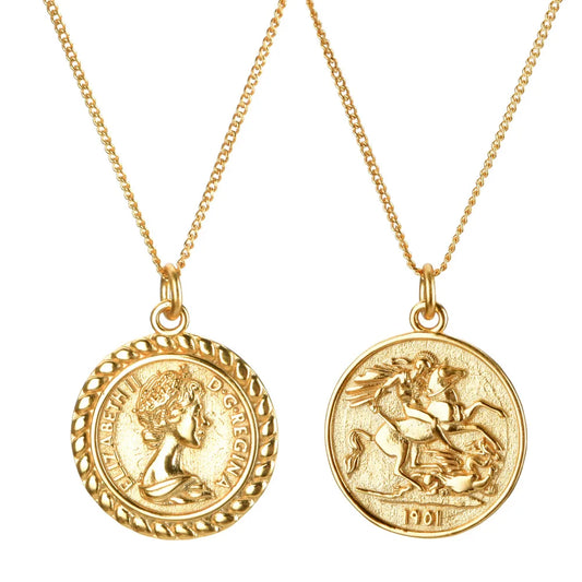 952 Sterling Silver Gold Plated Golden Horse Necklace