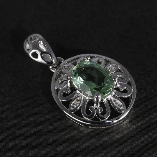 Green Natural Topaz Pendant