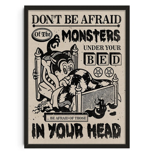 Warning! - Vintage Retro Abstract Print Poster