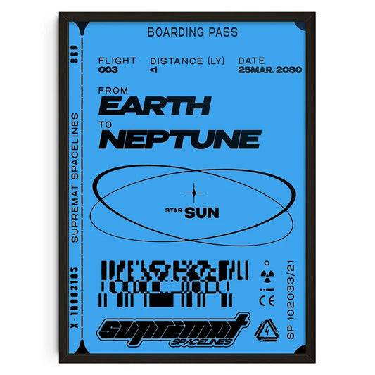 Earth to Neptune - Vintage Retro Abstract Print Poster