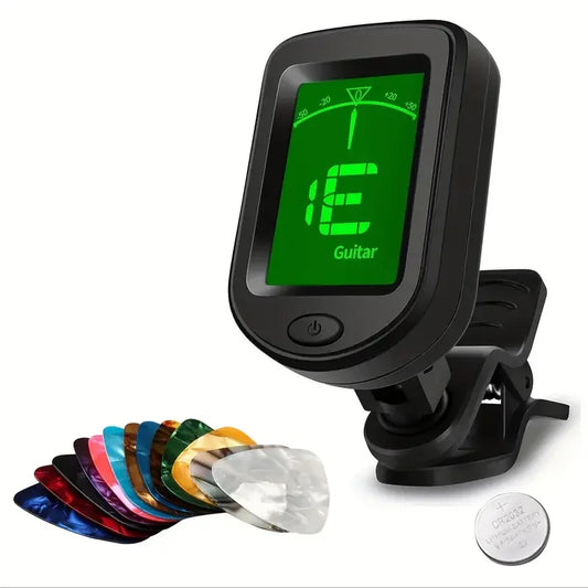 Clip-on Guitar Tuner with 360° Rotatable Display