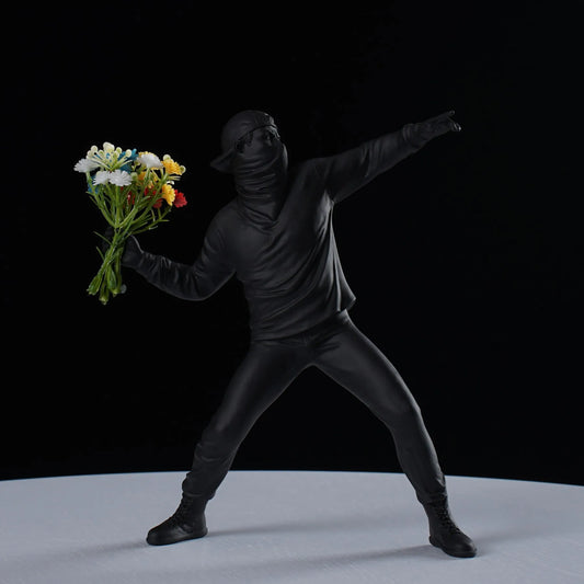 Black Flower Power - Banksy Sculpture