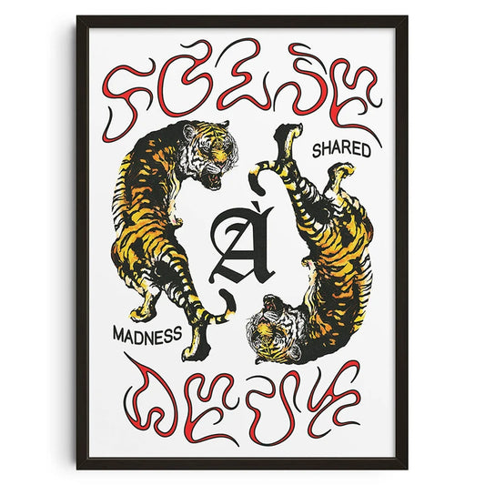 Tigers - Vintage Retro Abstract Print Poster