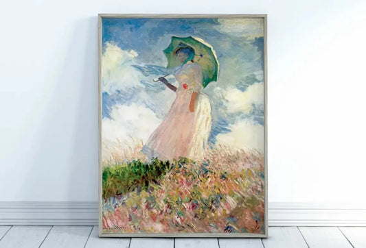 Woman with a Parasol - Claude Monet Abstract Art Print