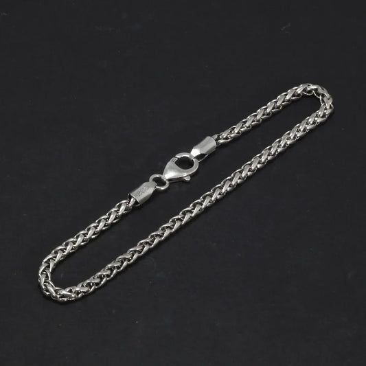 18cm Sterling Silver 3mm Braided Bracelet