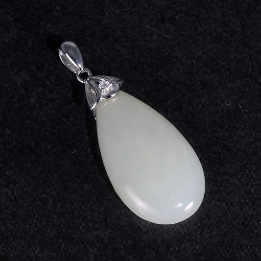 Natural Jade Gemstone - Bow Shaped Pendant (Style C)