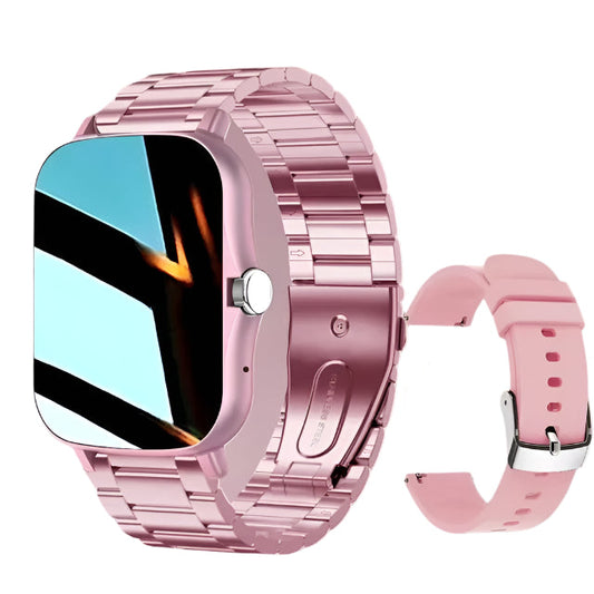 KA Smart Watch Ultra - Pink Steel & Pink Silica