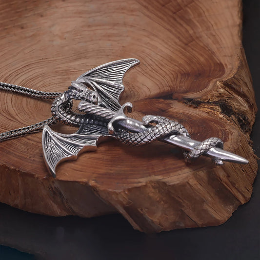 Dragon & Sword Dragon Pendant and Necklace