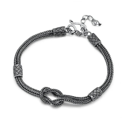 Silver Braided Knot Bracelets