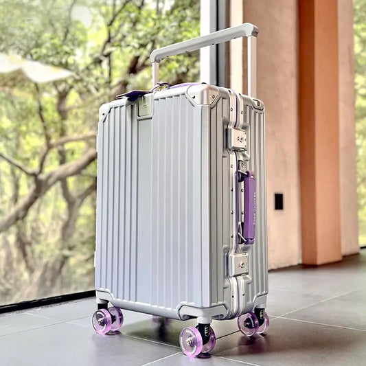 Silver & Purple Off-Road Wheel Suitcase