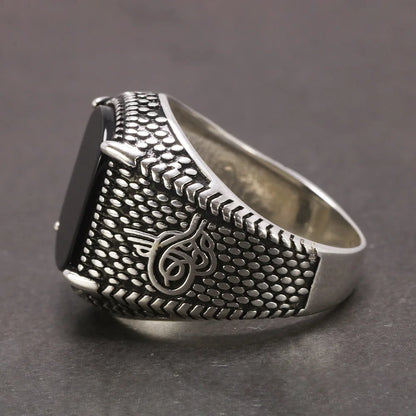 Black Onyx Turkish Signet Ring
