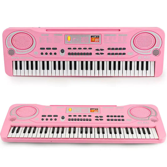 Pink Portable 61 Key Electronic Keyboard