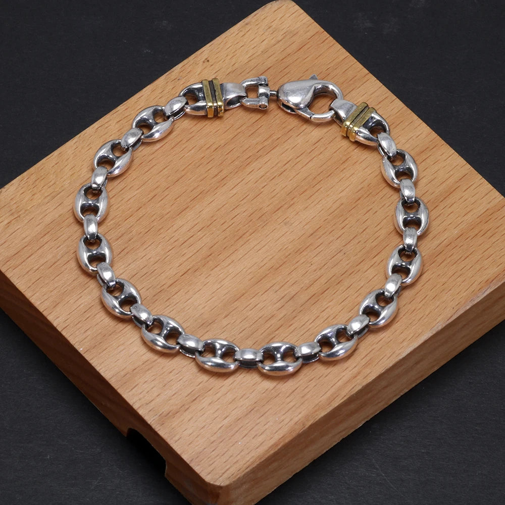 Solid 925 Sterling Silver Coffee Bean Necklaces & Bracelets