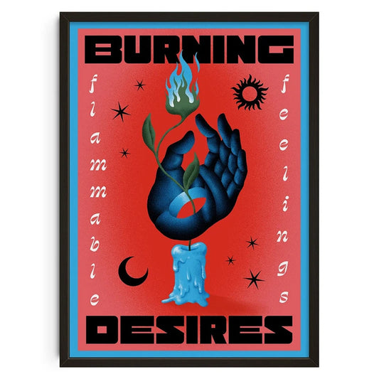 Burning desires - Vintage Retro Abstract Print Poster